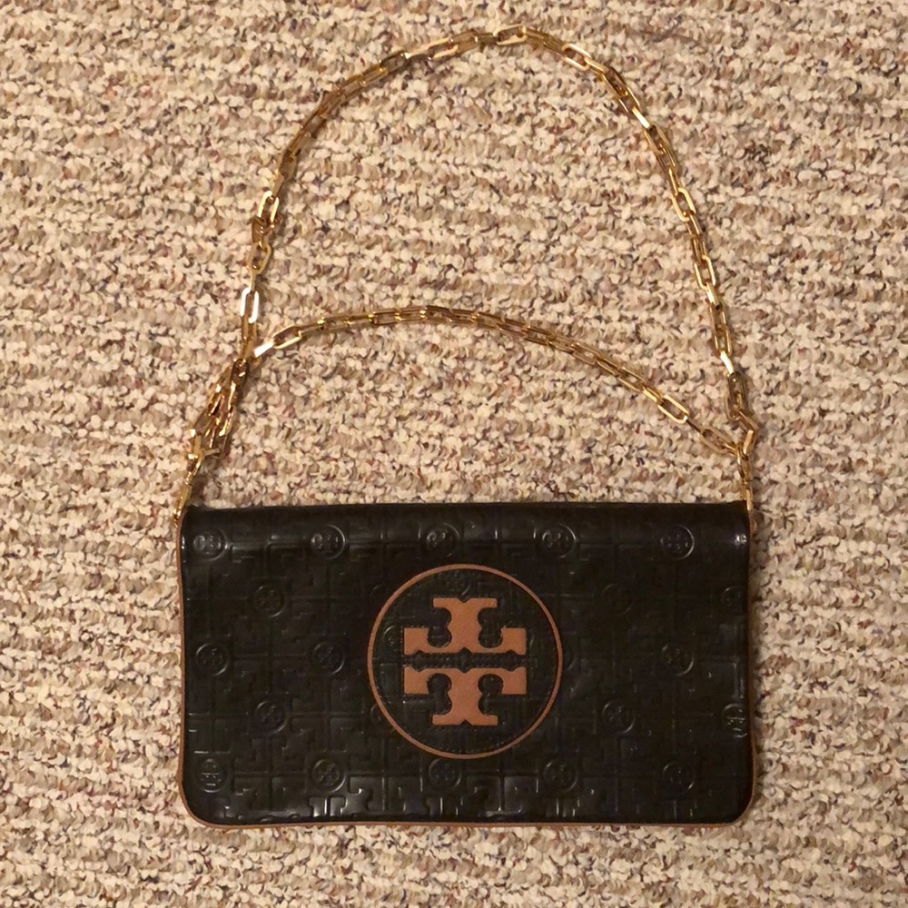 Tory Burch brown clutch